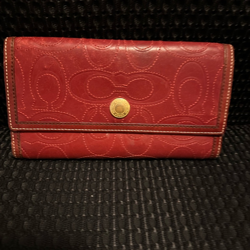 Coach Red Leather Wallet
